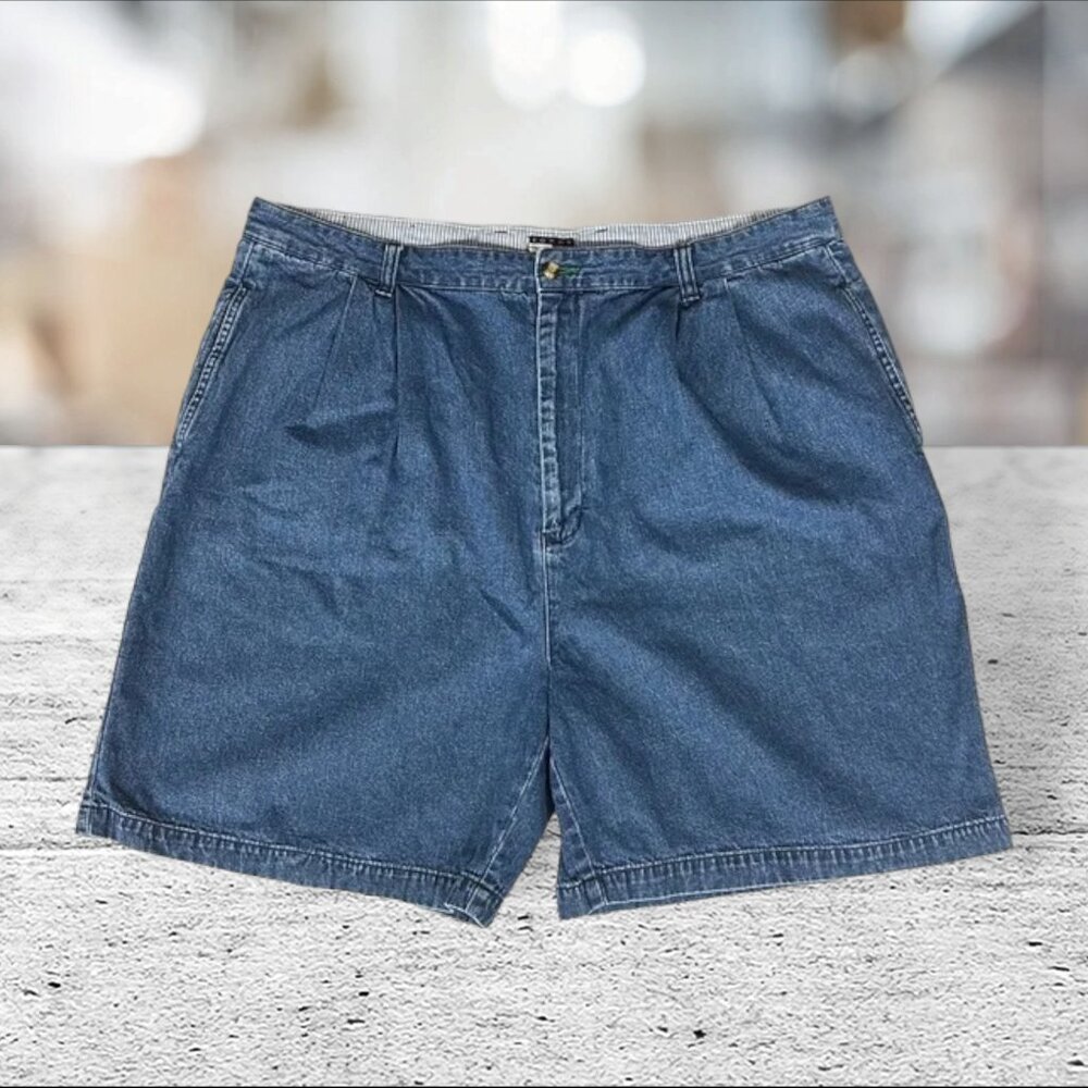 Vintage 90s Tommy Hilfiger Denim Blue Jean Pleaded Shorts Tommy Jeans Size 42